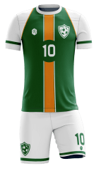 CAMISETA Y SHORT | MODELO R3, COLOR VERDE/NARANJO