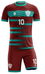 CAMISETA Y SHORT | MODELO R4, COLOR BURDEO/TURQUESA