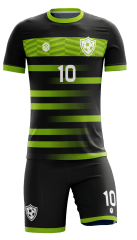 CAMISETA Y SHORT | MODELO R4, COLOR NEGRO/VERDE