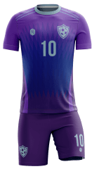 CAMISETA Y SHORT | MODELO R5, COLOR MORADO/AZUL