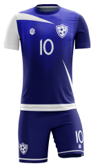 CAMISETA Y SHORT | MODELO R1, COLOR AZUL/BLANCO