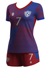 CAMISETA Y SHORT | MODELO F5, COLOR ROJO/AZUL