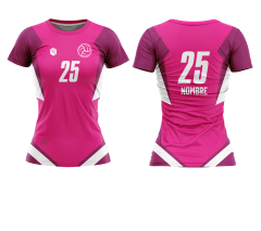 CAMISETA Y SHORT DE VÓLEIBOL | MODELO 4, COLOR FUCSIA