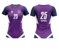 CAMISETA Y SHORT DE VÓLEIBOL | MODELO 5, COLOR MORADO/AZUL MARINO
