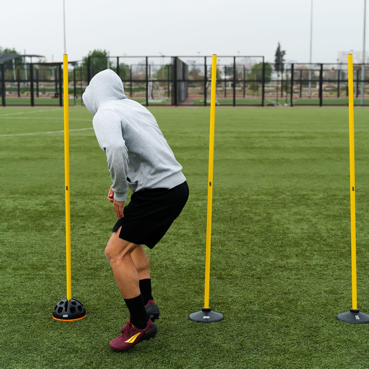 ESTACAS DE AGILIDAD PVC, SIN PUNTA, 172 CMS. CON BASE GOMA2