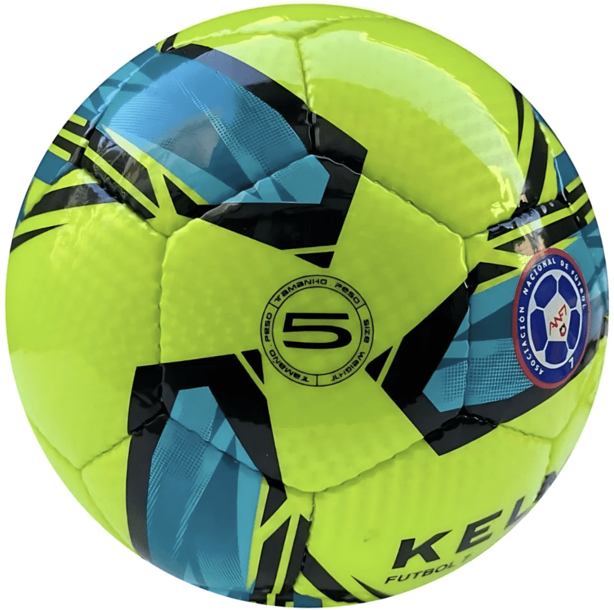 BALÓN DE FUTBOLITO 7, REVOLUCIÓN GOLD, LOGO ANF7, VERDE FLÚOR2