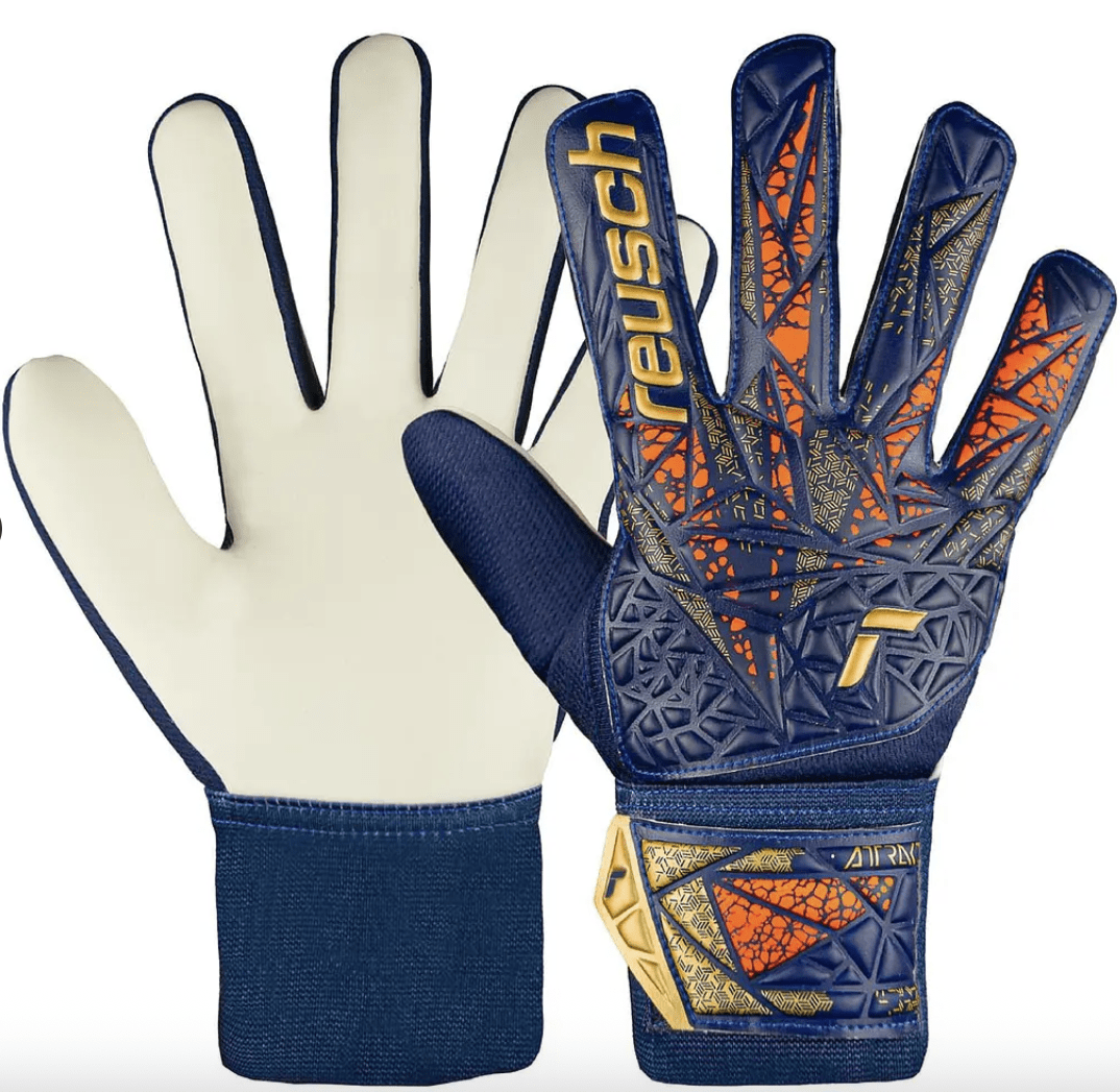 GUANTES REUSCH ATTRAKT STARTER  SOLID JUNIOR GK24 (AZULINO/DORADO/BLANCO1
