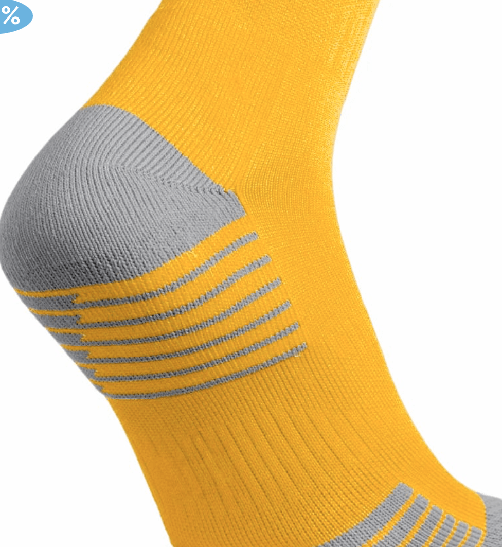 CALCETAS DE FÚTBOL COLOR AMARILLO ORO, ADULTO2