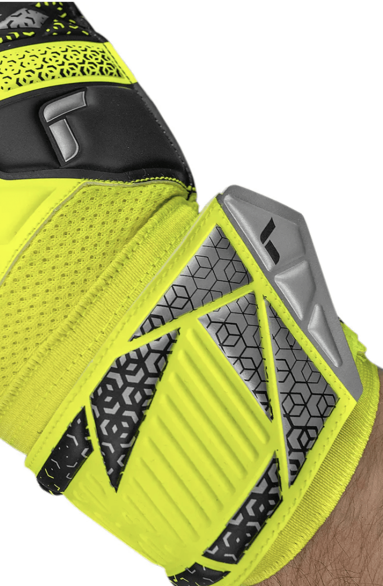 GUANTES DE ARQUERO ATTRAKT SOLID ADULTO AMARILLO FLÚOR/PLATEADO3
