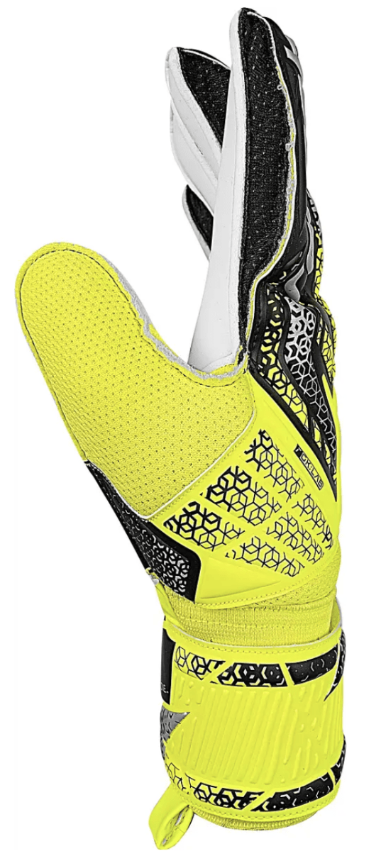 GUANTES DE ARQUERO ATTRAKT SOLID ADULTO AMARILLO FLÚOR/PLATEADO2