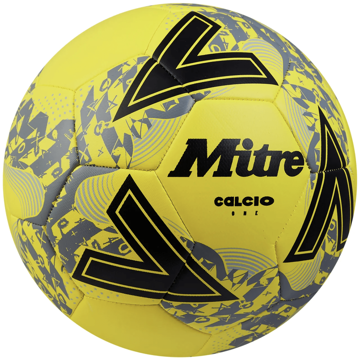 BALÓN DE FÚTBOL CALCIO, COLOR AMARILLO/NEGRO GRIS, TALLA 54