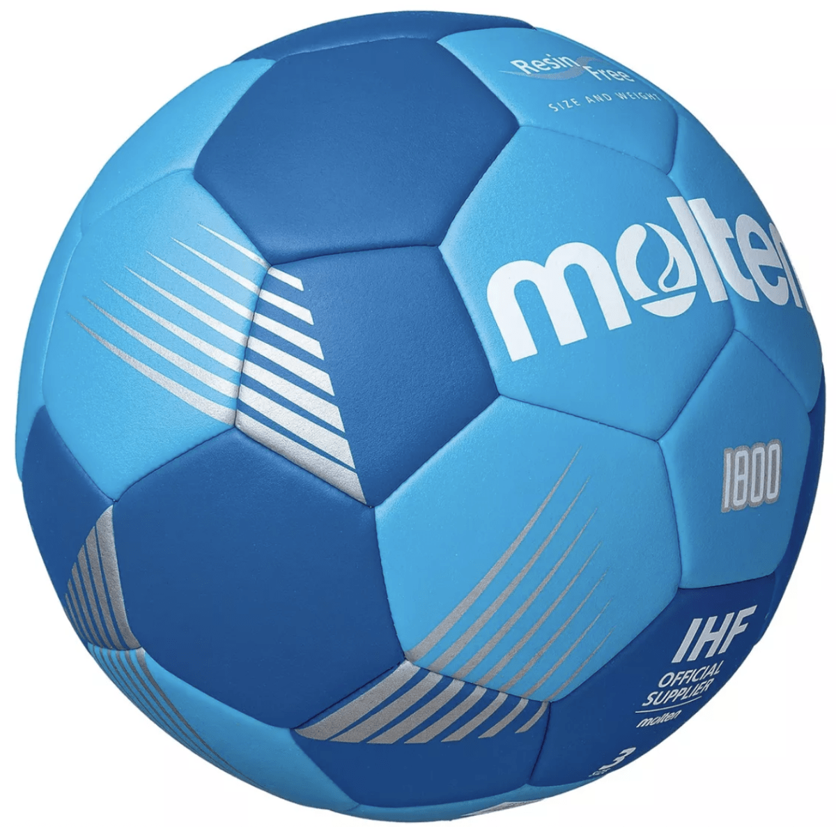 BALÓN DE HÁNDBOL SERIE F1800 RESINA FREE, TURQUESA/AZUL1