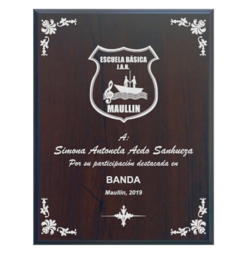 GALVANO DE MADERA, ENCHAPE NOGAL, VL1462