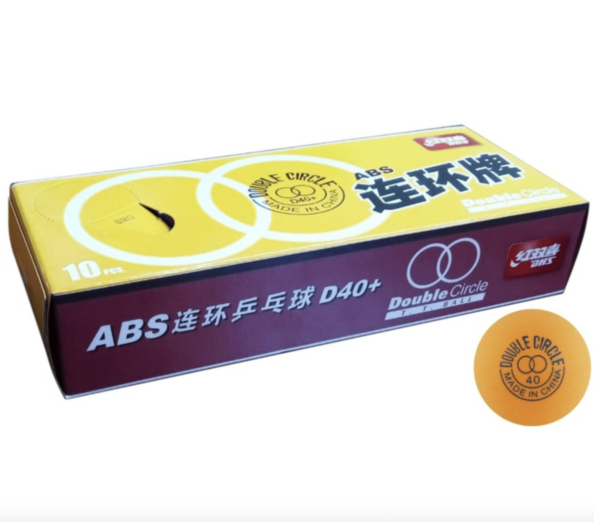 SET 10 PELOTAS DE PING PONG, DOBLE CÍRCULO N° 1840DY NA1