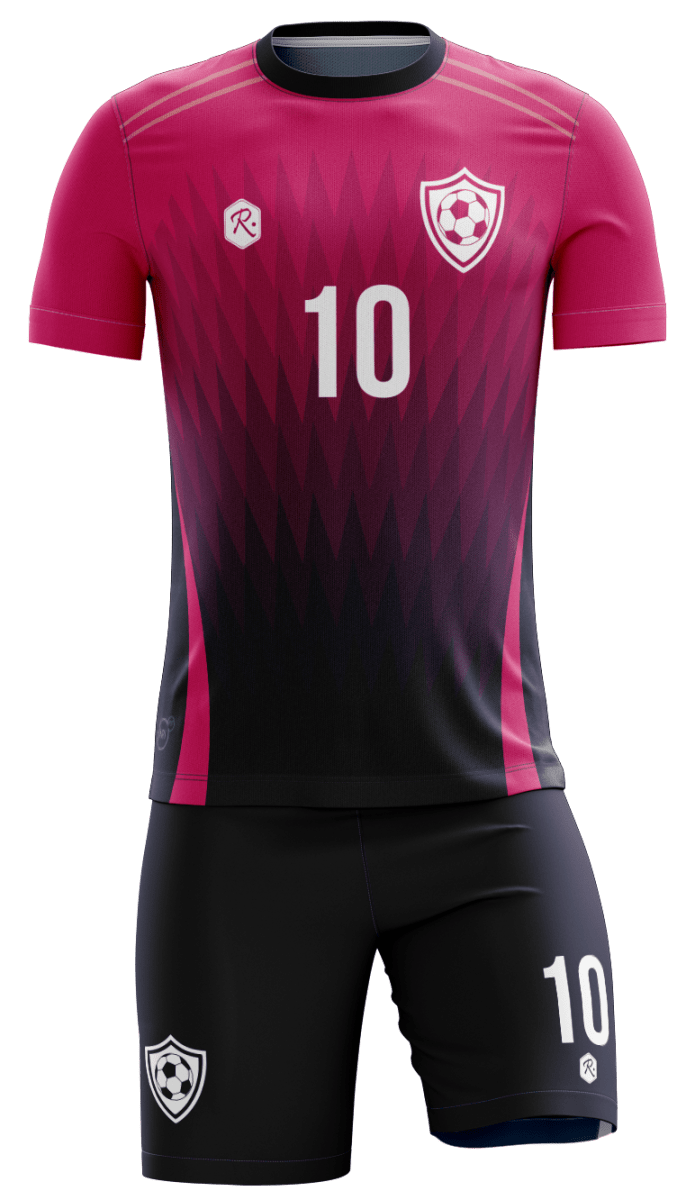 CAMISETA Y SHORT | MODELO R5, COLOR FUCSIA/NEGRO1