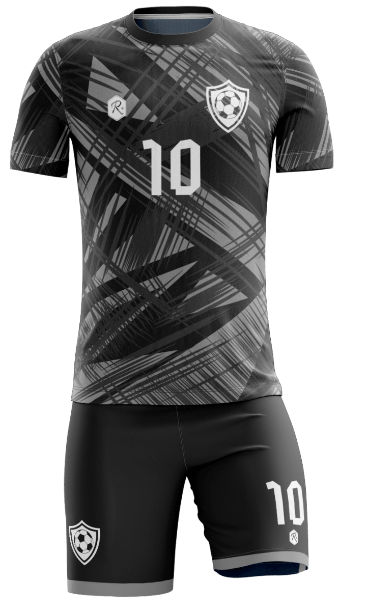 CAMISETA Y SHORT | MODELO R2, COLOR GRIS/NEGRO1
