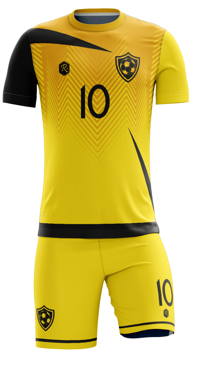 CAMISETA Y SHORT | MODELO R1, COLOR AMARILLO/NEGRO1