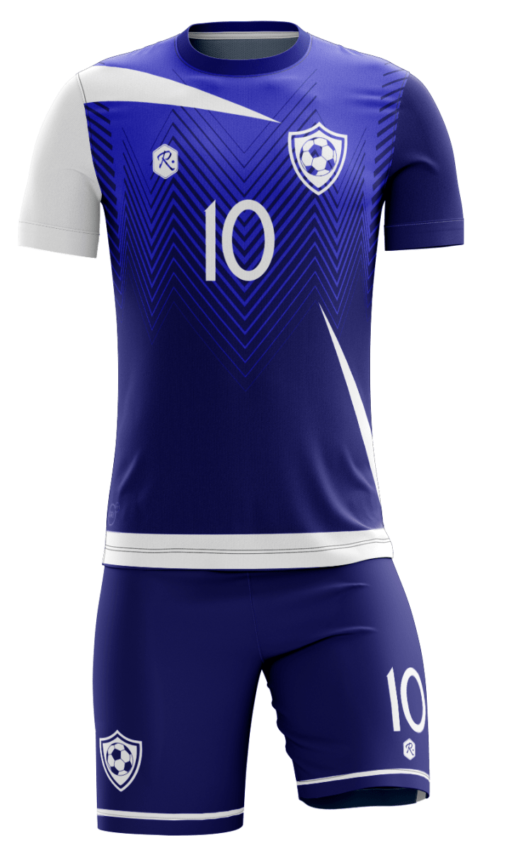 CAMISETA Y SHORT | MODELO R1, COLOR AZUL/BLANCO1