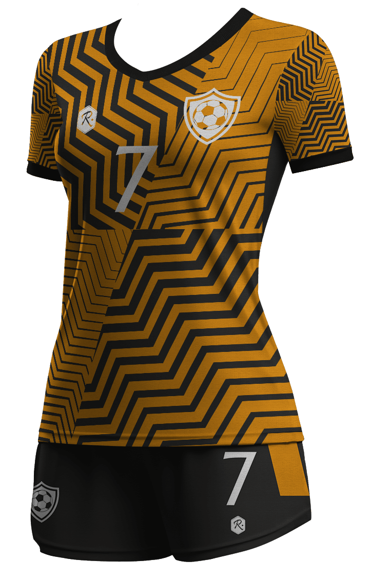 CAMISETA Y SHORT | MODELO F5, COLOR NARANJO/NEGRO1