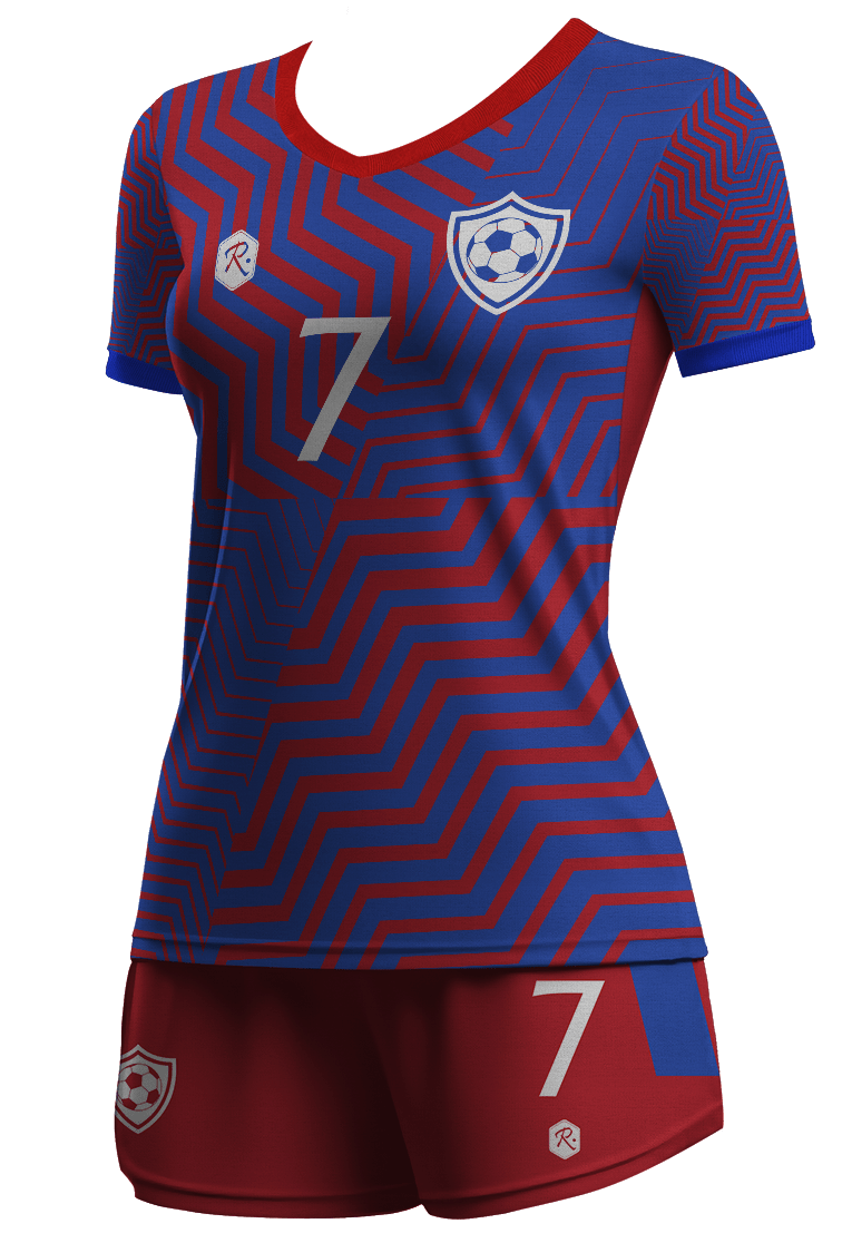 CAMISETA Y SHORT | MODELO F5, COLOR ROJO/AZUL1