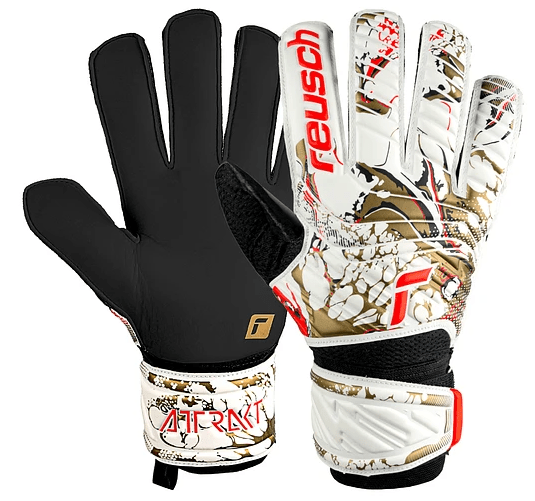 GUANTES REUSCH ATTRAKT SOLID GK23 COLOR BLANCO/DORADO1