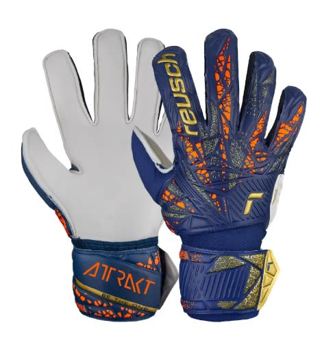 GUANTES REUSCH ATTRAKT SOLID JUNIOR GK24 (AZULINO/DORADO/BLANCO1