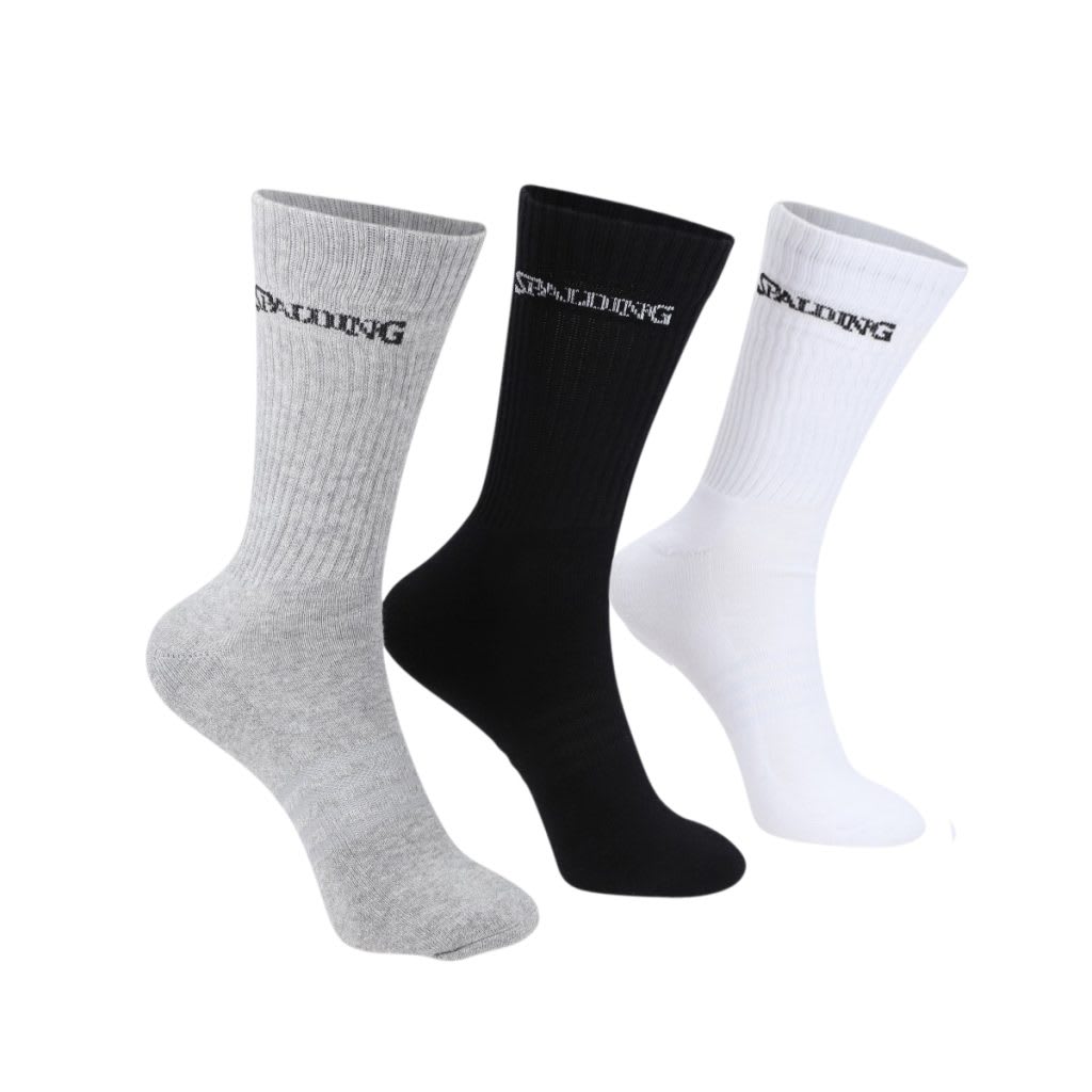 CALCETINES LARGOS BLANCOS/NEGROS/GRIS, TRIPACK1