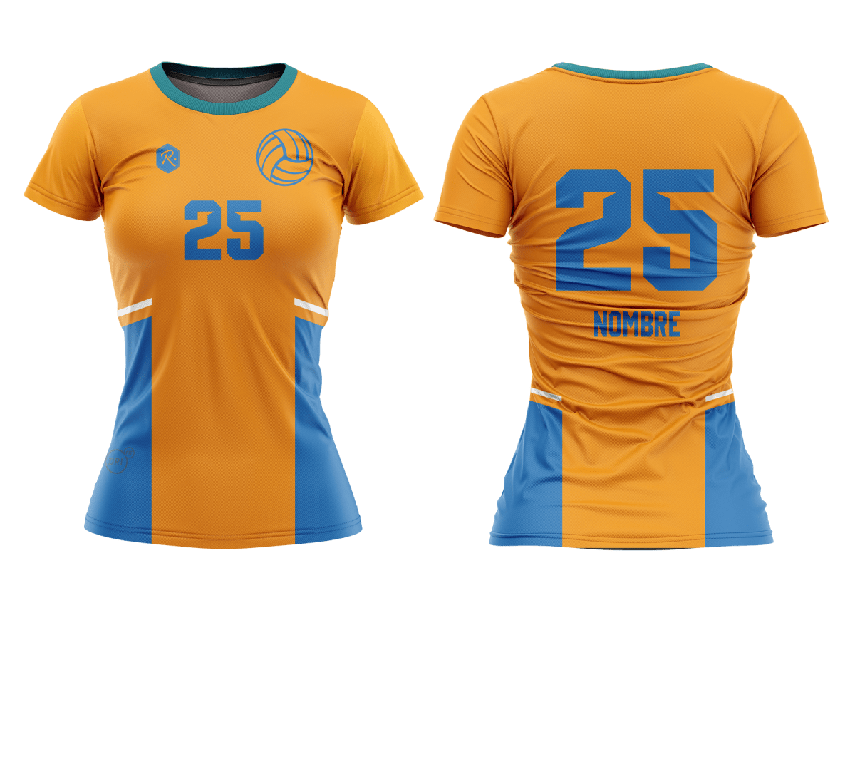 CAMISETA Y SHORT DE VÓLEIBOL | MODELO 1, COLOR NARANJO1