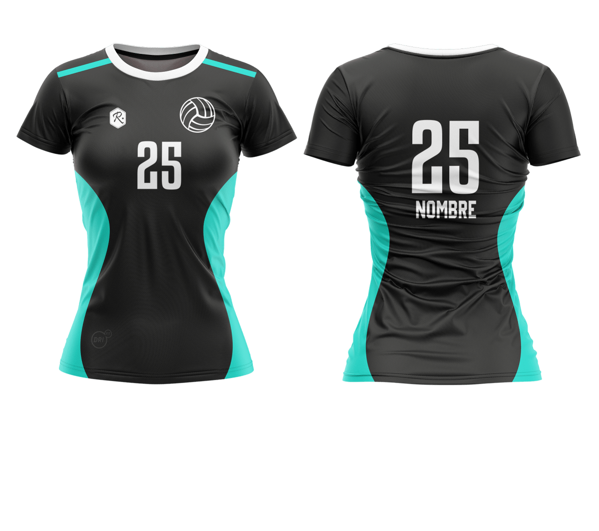 CAMISETA Y SHORT DE VÓLEIBOL | MODELO 4, COLOR NEGRO1