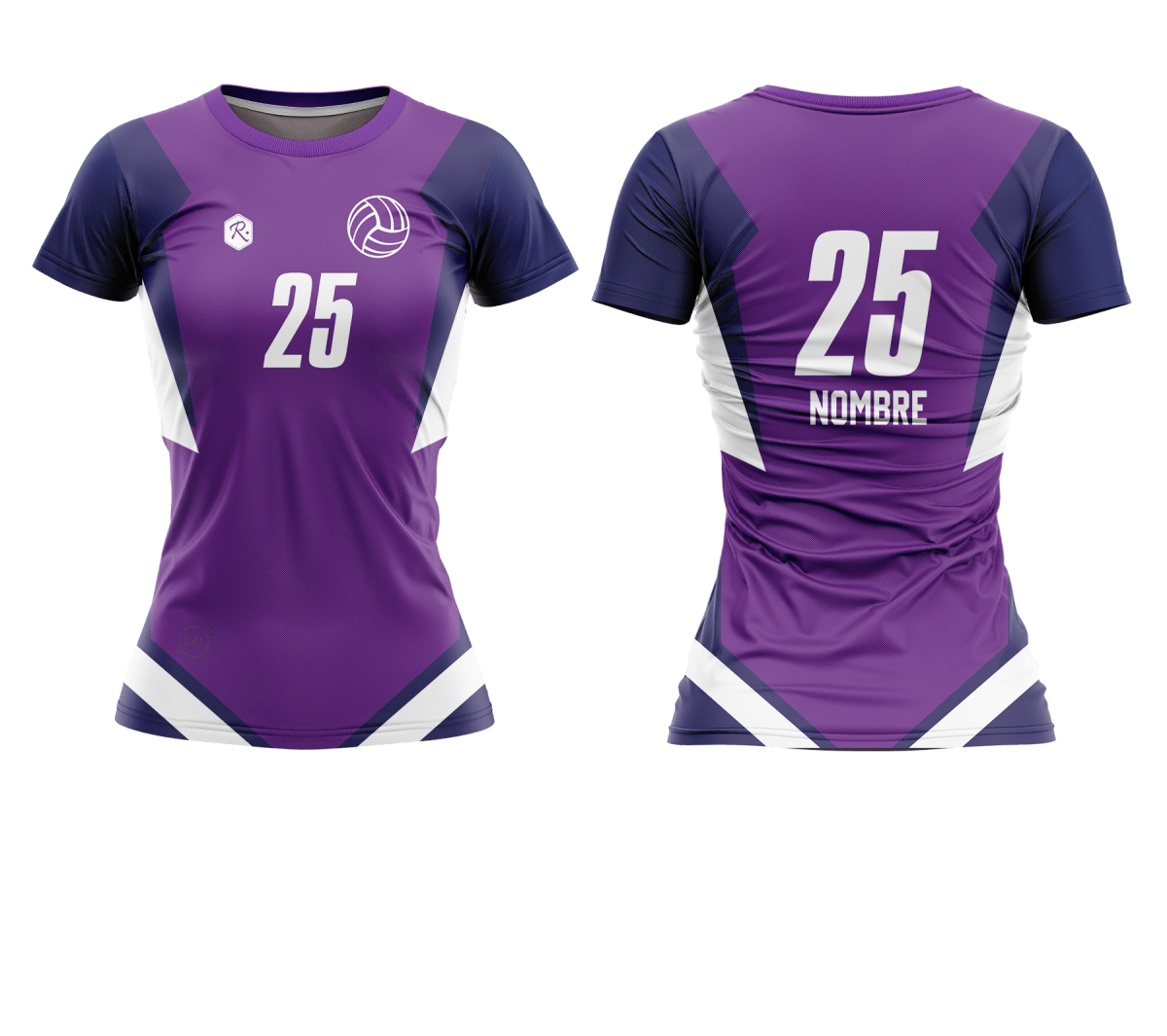 CAMISETA Y SHORT DE VÓLEIBOL | MODELO 5, COLOR MORADO/AZUL MARINO1