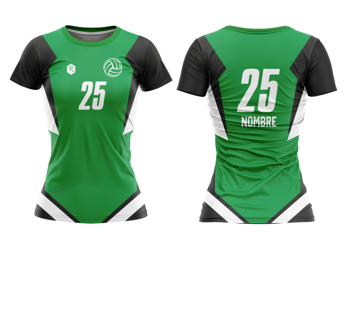 CAMISETA Y SHORT DE VÓLEIBOL | MODELO 5, COLOR VERDE/NEGRO1