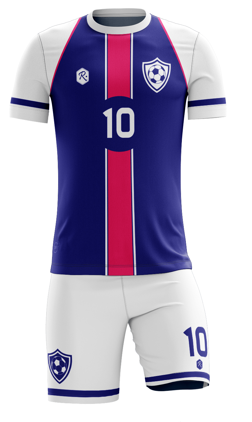CAMISETA Y SHORT | MODELO R3, COLOR AZUL/FUCSIA