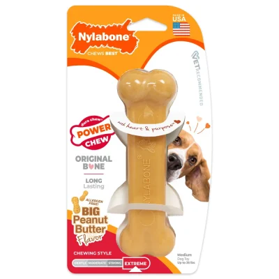 Nylabone Power Chew Bone Peanut Butter - Wolf1