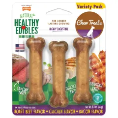 Nylabone Healthy Edibles Longer Lasting Roast Beef-Chicken-Bacon 66 G