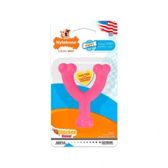 Nylabone Puppy Chew Pink Wishbone, Chicken - Petite