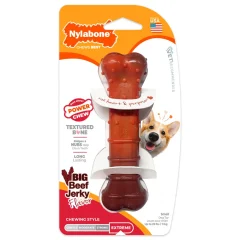 Nylabone Power Chew Textured Bone, Beef Jerky - Regular