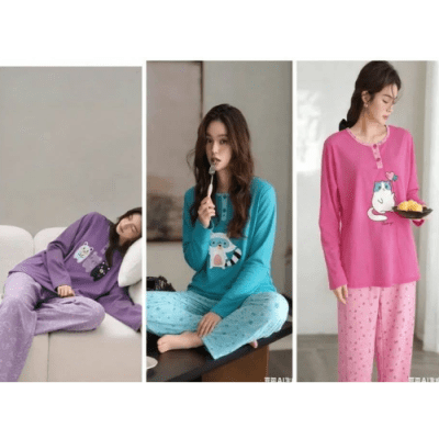 PIJAMA ALGODON LARGO MUJER