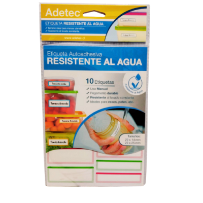 ETIQUETA RESISTENTE AGUA