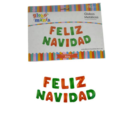GLOBO LETRAS FELIZ NAVIDAD