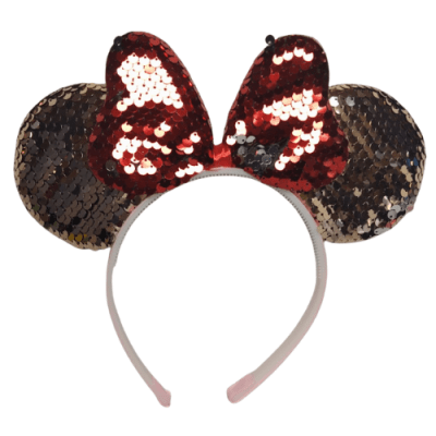 OREJA MINIE ROSADA LENTEJUELA