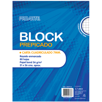 BLOCK PREPICADO CARTA 7MM 80H PROARTE