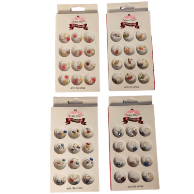 SET GLITER DE UÑA X12