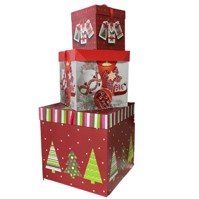 CAJA REGALO 15X15 NAVIDEÑA