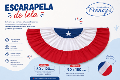ESCARAPELA TELA 60X120 #