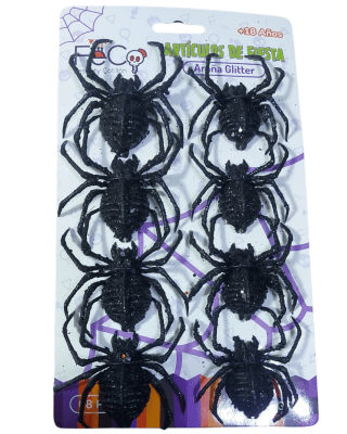 SET ARAÑA GLITER X8