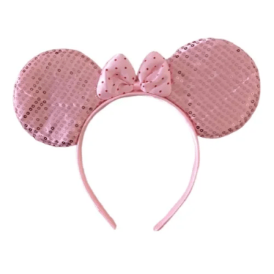 OREJA MINIE ROSADA LENTEJUELA