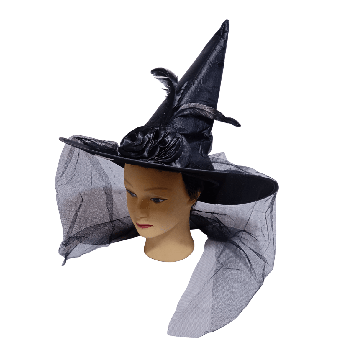 SOMBRERO BRUJA CON ROSA1