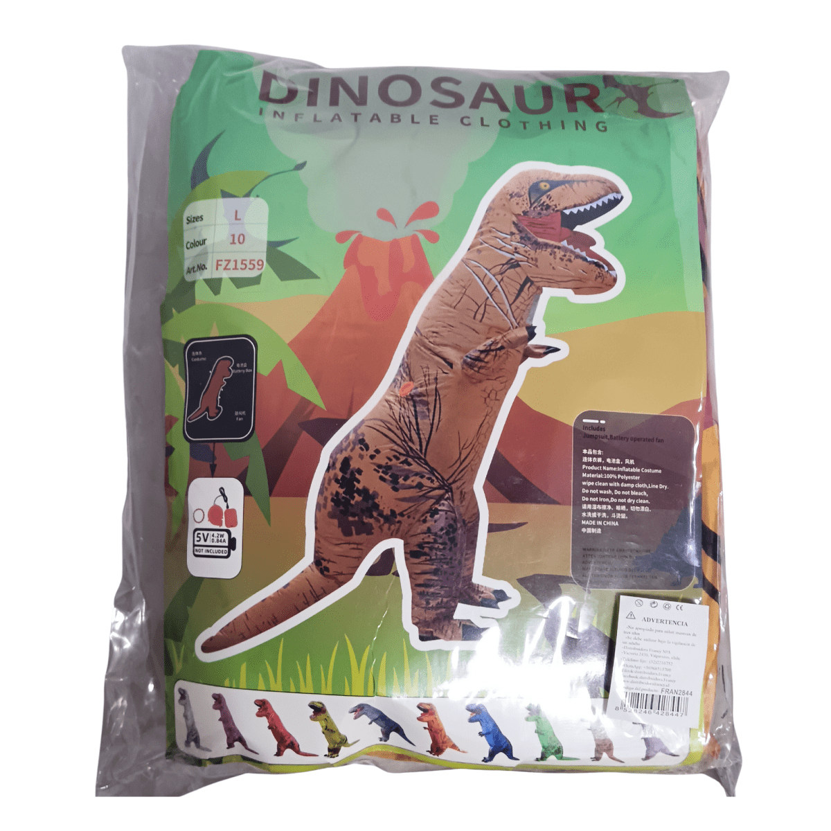 DISFRAZ INFLABLE DINOSAURIO CAFE1