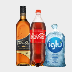 PACK(D) FLOR DE CAÑA 5 AÑOS+COCA COLA 1.5LT+HIELO 1.5KG
