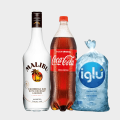 PACK(D) MALIBU+COCA COLA 1.5LT+HIELO 1.5KG